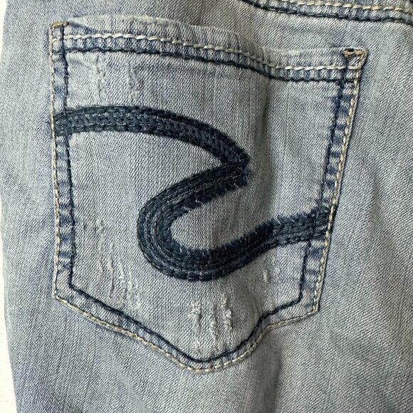 Silver Jeans‎ Co jeans sz 24 suki capri light wash distressed pockets 46 x 25 - Picture 1 of 5